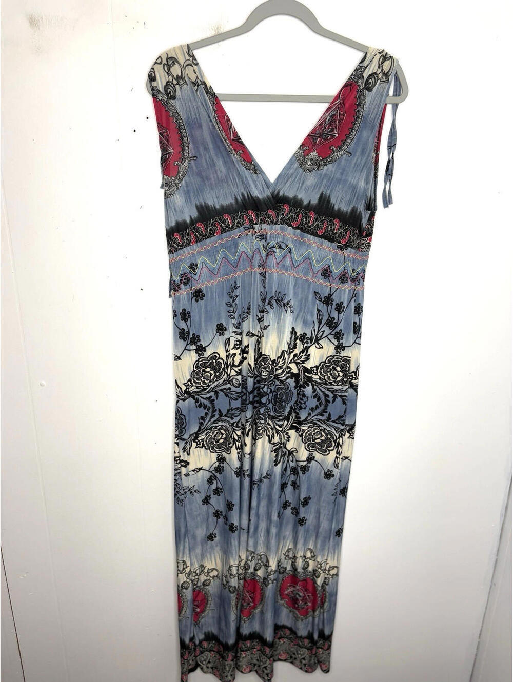 The Hanger Womens Dress Medium Maxi Babydoll Travel Vacation Resort Stretchy
